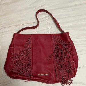 Brand New Elaine Turner Red Fringle Leather Bag